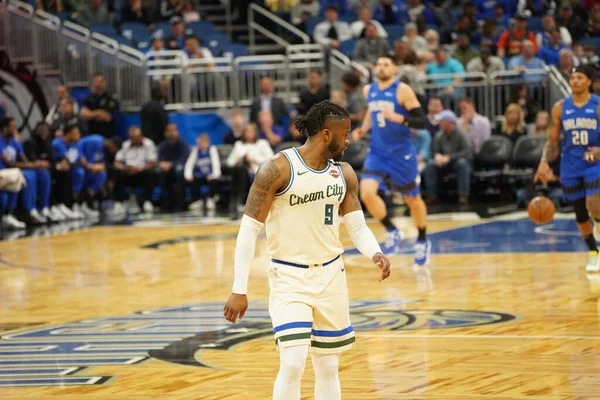 Orlando Magic Hostit Milwaukee Bucks Amway Orlando Florida Sobotu Února — Stock fotografie