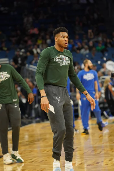 Orlando Magic Φιλοξενεί Milwaukee Bucks Στο Amway Στο Ορλάντο Της — Φωτογραφία Αρχείου