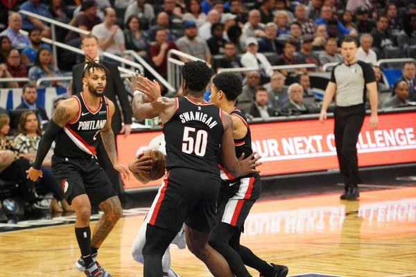 Orlando Magic Hospeda Portland Trailblazers Amway Center Orlando Florida Segunda — Fotografia de Stock