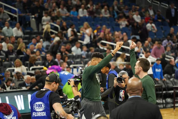 Orlando Magic Hostit Milwaukee Bucks Amway Orlando Florida Sobotu Února — Stock fotografie