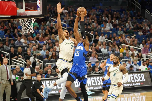 Orlando Magic Hostit Milwaukee Bucks Amway Orlando Florida Sobotu Února — Stock fotografie