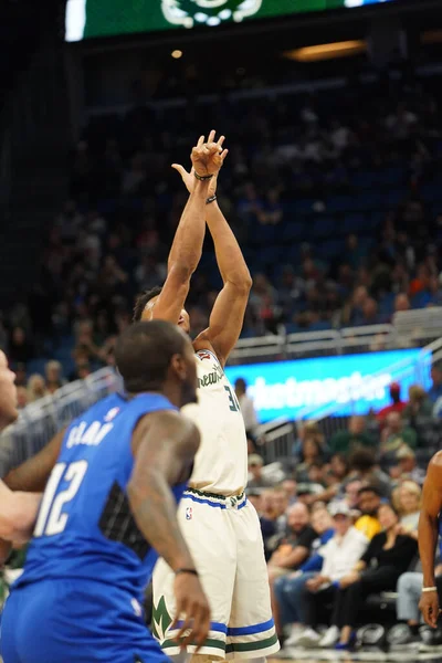 Orlando Magic Host Milwaukee Bucks Amway Orlando Florida Saturday February — Stock Photo, Image