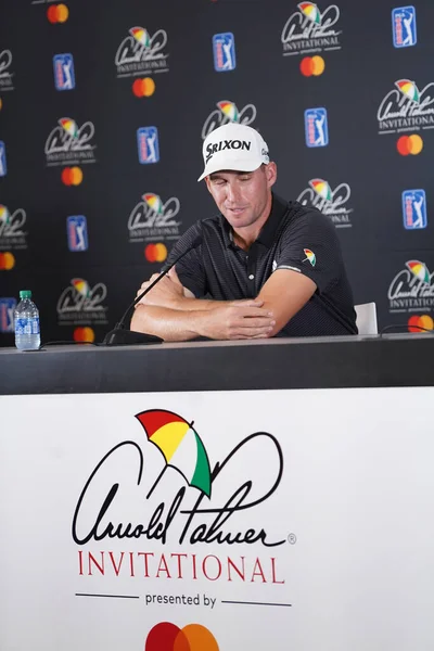 Eerste Keer Arnold Palmer Invitational Brandon Matthews Beantwoordt Vragen Van — Stockfoto