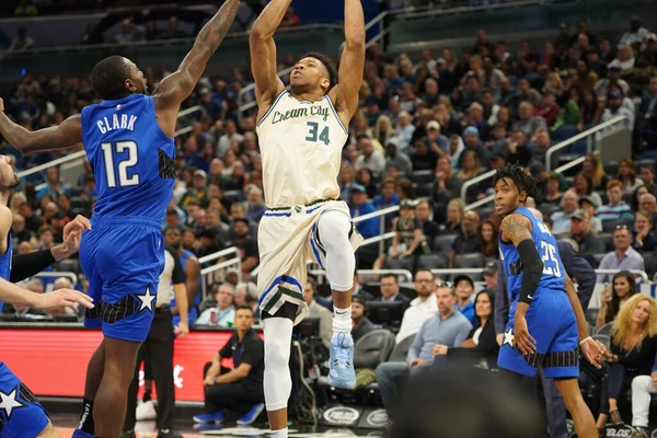 Orlando Magic Ospita Milwaukee Bucks All Amway Orlando Florida Sabato — Foto Stock