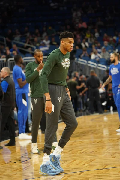 Orlando Magic Φιλοξενεί Milwaukee Bucks Στο Amway Στο Ορλάντο Της — Φωτογραφία Αρχείου