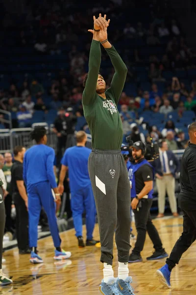 Orlando Magic Hostit Milwaukee Bucks Amway Orlando Florida Sobotu Února — Stock fotografie