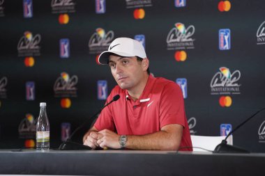 Arnold Palmer 2019 kazananı Francesco Molinari ile 3 Mart 2020 Salı günü Orlando, Florida 'daki Bay Hill' de basın toplantısı düzenledi. 