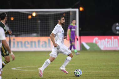 Los Angeles Galaksisi, 14 Temmuz 2020 'de Orlando Florida ABD' deki ESPN Vahşi Spor Dünyası 'nda düzenlenen MLS Sırt Turnuvası sırasında Portland Timbers ile karşı karşıya geldi.
