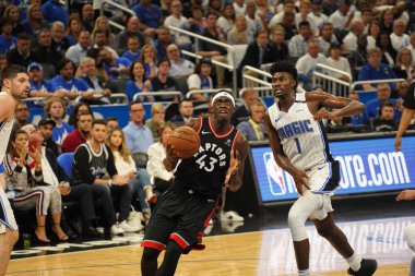 Orlando Magic 19 Nisan 2019 Cuma günü Orlando Florida 'daki Amway Arena' daki NBA Playoff 1 'de Toronto Rapçileri' ne ev sahipliği yapıyor.