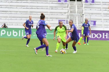 Orlando Pride 21 Temmuz 2018 'de Orlando Florida' daki Exploria Stadyumu 'nda Seattle Reign FC' ye ev sahipliği yapmaktadır. Fotoğraf: Marty Jean-Louis