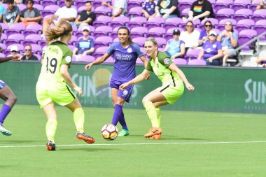 Orlando Pride 21 Temmuz 2018 'de Orlando Florida' daki Exploria Stadyumu 'nda Seattle Reign FC' ye ev sahipliği yapmaktadır. Fotoğraf: Marty Jean-Louis