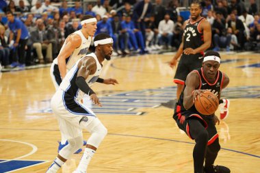 Orlando Magic 19 Nisan 2019 Cuma günü Orlando Florida 'daki Amway Arena' daki NBA Playoff 1 'de Toronto Rapçileri' ne ev sahipliği yapıyor.
