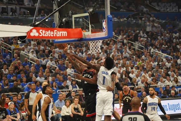 Orlando Magic Hospeda Toronto Rapters Durante Playoff Nba Amway Arena — Fotografia de Stock