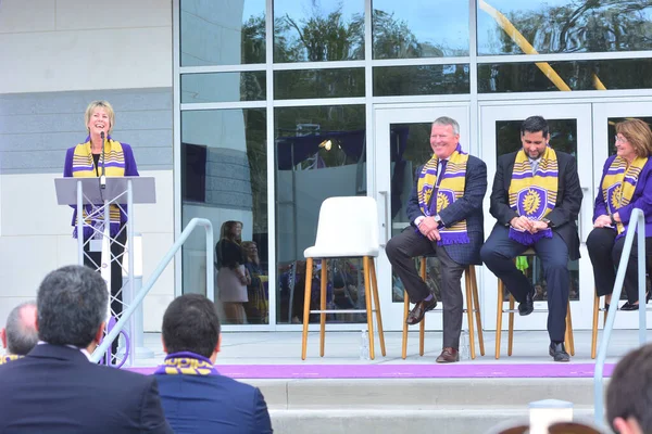 Ceremonia Przecięcia Wstęgi Stadionie New Orlando City Stadium Orlando Florydzie — Zdjęcie stockowe