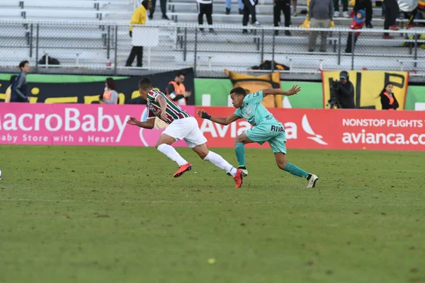 Fluminense Barcelona Podczas Pucharu Florydy Stadionie Spectrum Stycznia 2018 Orlando — Zdjęcie stockowe