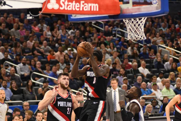 Orlando Magic 25 Ekim 2018 'de Orlando Florida' daki Amway Center 'da Portland Trail Blazers' ı sunar.. 