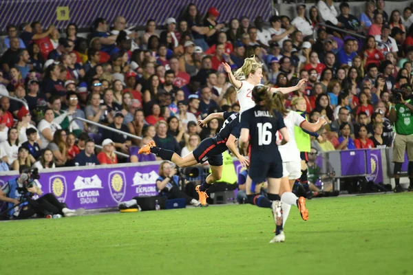 Eua Inglaterra Jogo Durante Copa Shebelieves 2020 Estádio Exploria Orlando — Fotografia de Stock