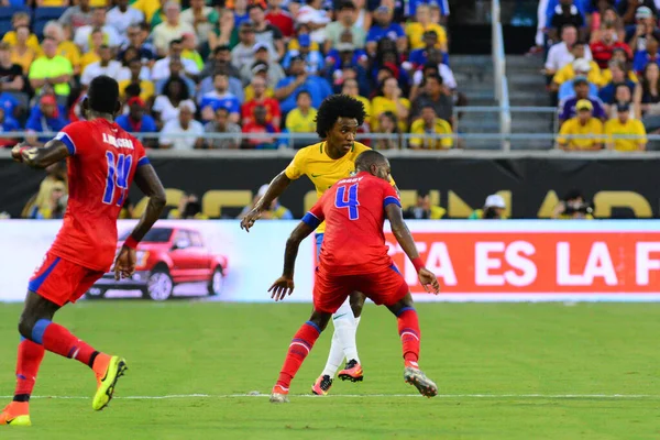 Brasil Enfrenta Haiti Durante Centenário Copa América Orlando Florida Camping — Fotografia de Stock