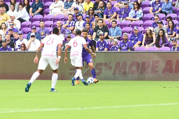 Orlando City, 31 Mart 2018 tarihinde Orlando Florida 'daki Exploria Stadyumu' nda New York Red Bulls 'a ev sahipliği yapmaktadır. Fotoğraf: Marty Jean-Louis