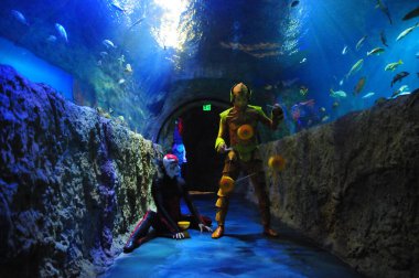 30 Ağustos 2016 'da Orlando Florida' daki güzel Orlando Eye 'daki Cirque du Soleil gösterisi.