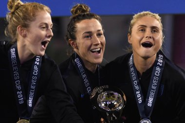 SheBelieves Kupası, 5 Mart 2019 tarihinde Tampa Florida Raymond James Stadyumu 'nda İngiltere' yi şampiyon ilan etmiştir. Fotoğraf: Marty Jean-Louis