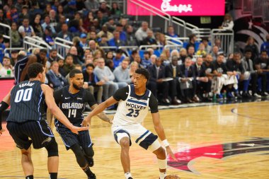 Orlando Magic 28 Şubat 2020 tarihinde Orlando Florida 'da Amway Center' da Minnesota Timberwolves 'a ev sahipliği yapar..  