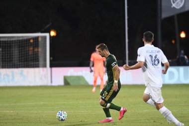 Los Angeles Galaksisi, 14 Temmuz 2020 'de Orlando Florida ABD' deki ESPN Vahşi Spor Dünyası 'nda düzenlenen MLS Sırt Turnuvası sırasında Portland Timbers ile karşı karşıya geldi.