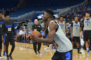 Orlando Magic 2 Ekim 2018 'de Orlando Florida' daki Amway Center 'da bir prova oturumuna ev sahipliği yapıyor.. 