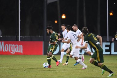 Los Angeles Galaksisi, 14 Temmuz 2020 'de Orlando Florida ABD' deki ESPN Vahşi Spor Dünyası 'nda düzenlenen MLS Sırt Turnuvası sırasında Portland Timbers ile karşı karşıya geldi..