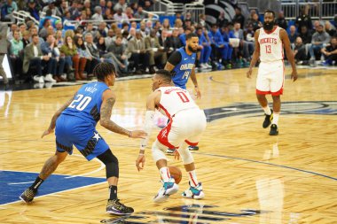 Orlando Magic, 13 Aralık 2019 Cuma günü Orlando, Florida 'daki Amway Center' da Houston Rockets 'a ev sahipliği yapıyor.