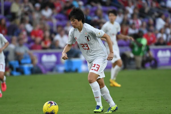 Spanyol Jepang Pertandingan Selama 2020 Shebelieves Cup Exploria Stadium Orlando — Stok Foto