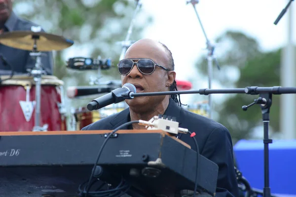 Stevie Wonder Performs Rally Held President Barack Obama Support Hillary — Stock Photo, Image