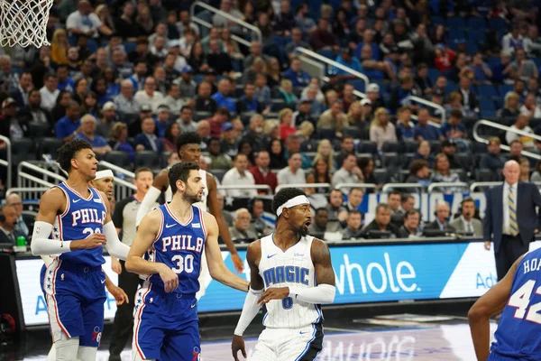 Orlando Magic Φιλοξενεί Τους Philadelphia 76Ers Στο Amway Center Την — Φωτογραφία Αρχείου