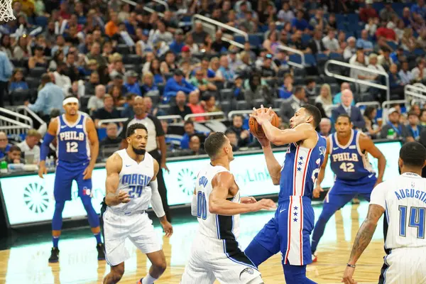 Orlando Magic Empfängt Sonntag Oktober 2019 Die Philadelphia 76Ers Amway — Stockfoto