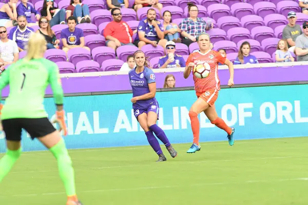 Orlando Pride Gospodarzem Houston Dash Exploria Stadium Dniu Kwietnia 2018 — Zdjęcie stockowe