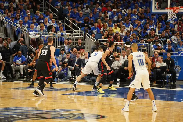 Orlando Magic Host Toronto Rapters Tijdens Nba Playoff Ronde Amway — Stockfoto