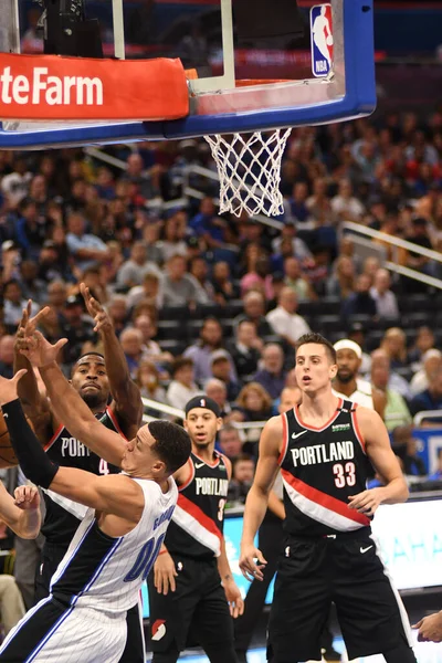 Orlando Magic 25 Ekim 2018 'de Orlando Florida' daki Amway Center 'da Portland Trail Blazers' ı sunar.. 