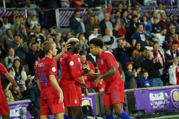 Het Amerikaanse Voetbalteam Organiseert Canada Tijdens Concacaf Nations League Match — Stockfoto