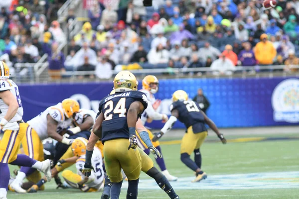 Notre Dame Face Lsu Alatt Citrus Bowl Camping World Stadium — Stock Fotó