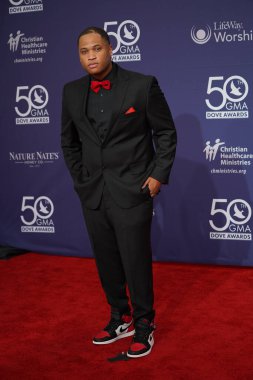 15 Ekim 2019 'da Nashville, Tennessee' deki Linbscome Üniversitesi 'nde verilen 50. GMA Dove Ödülleri sırasında kırmızı halı. 