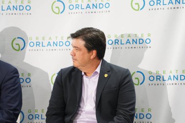 Pregame Press conference with Florida Governor Ron Desantis, and Alex Leitao at Exploria Stadium in Orlando Florida on Wednesday July 31, 2019  clipart