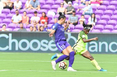 Orlando Pride 21 Temmuz 2018 'de Orlando Florida' daki Exploria Stadyumu 'nda Seattle Reign FC' ye ev sahipliği yapmaktadır. Fotoğraf: Marty Jean-Louis