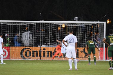 Los Angeles Galaksisi, 14 Temmuz 2020 'de Orlando Florida ABD' deki ESPN Vahşi Spor Dünyası 'nda düzenlenen MLS Sırt Turnuvası sırasında Portland Timbers ile karşı karşıya geldi.