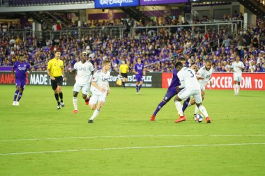 Orlando City SC, 19 Haziran 2019 Çarşamba günü Orlando 'daki Exploria Stadyumu' nda düzenlenen ABD Açık Kupası sırasında New England Devrimi 'ne ev sahipliği yaptı.