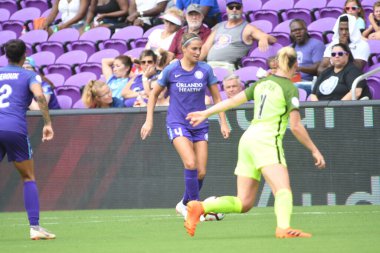 Orlando Pride 21 Temmuz 2018 'de Orlando Florida' daki Exploria Stadyumu 'nda Seattle Reign FC' ye ev sahipliği yapmaktadır. Fotoğraf: Marty Jean-Louis
