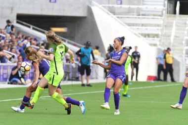 Orlando Pride 21 Temmuz 2018 'de Orlando Florida' daki Exploria Stadyumu 'nda Seattle Reign FC' ye ev sahipliği yapmaktadır. Fotoğraf: Marty Jean-Louis