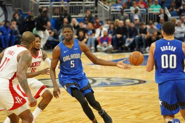 Orlando Magic, 13 Aralık 2019 Cuma günü Orlando, Florida 'daki Amway Center' da Houston Rockets 'a ev sahipliği yapıyor.