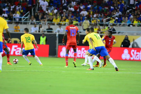 Brasil Enfrenta Haití Durante Copa América Centenario Orlando Florida Camping —  Fotos de Stock