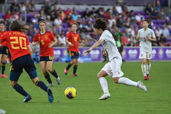 Spanje Japan Match Tijdens 2020 Shebelieves Cup Het Exploria Stadium — Stockfoto