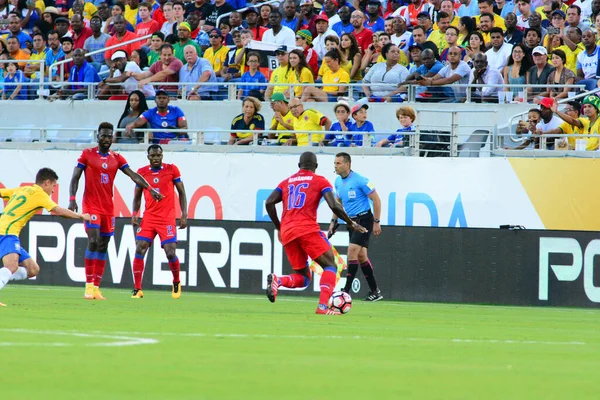 Brasil Enfrenta Haiti Durante Centenário Copa América Orlando Florida Camping — Fotografia de Stock